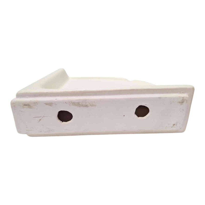 Round Extra Large Bone Glossy Ceramic Corner Shelf for Shower Bathroom Wall gallery