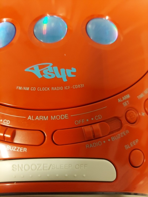 Sony Dream Machine ICF-CD831 CD Player Alarm Clock Radio Red ~Tested Works #3452 gallery