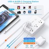 Flat Plug Power Strip Surge Protector, 5Ft Ultra Thin Extension Cord with 4 USB gallery