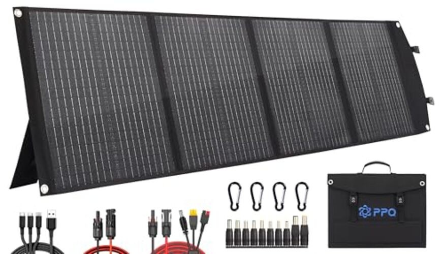 100W Portable Solar Panel Kit 18V/6A,9lb Foldable Briefcase Solar 64"L x 22"W gallery