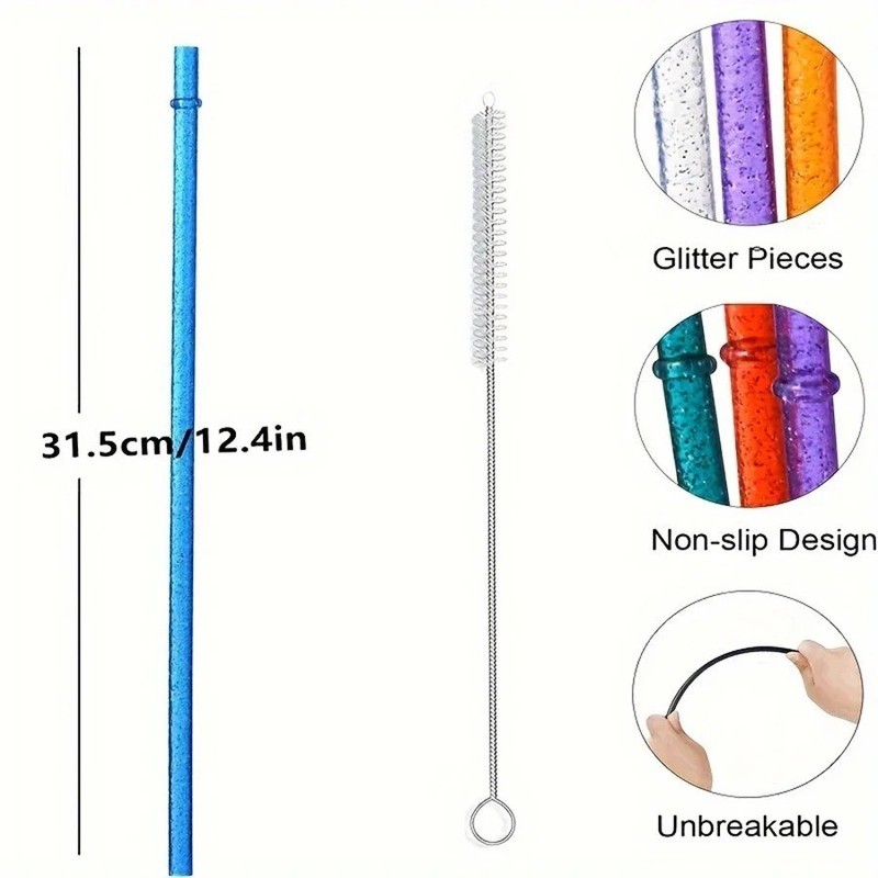 12Pack Color Replacement Straws for Stanley 40 oz Tumbler 12/9 inch Reusable USA gallery