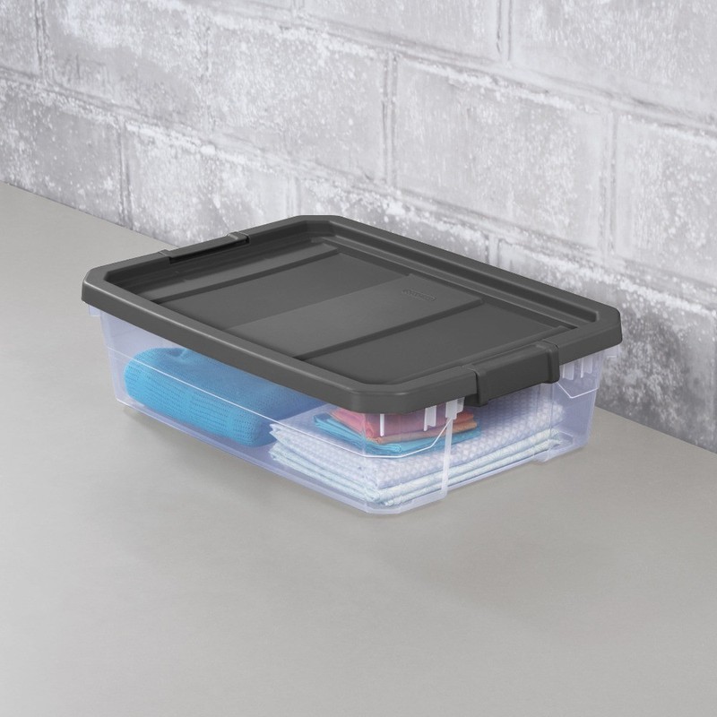 40 Quart Medium Stackable Storage Bin, Clear Plastic Underbed Storage Container gallery