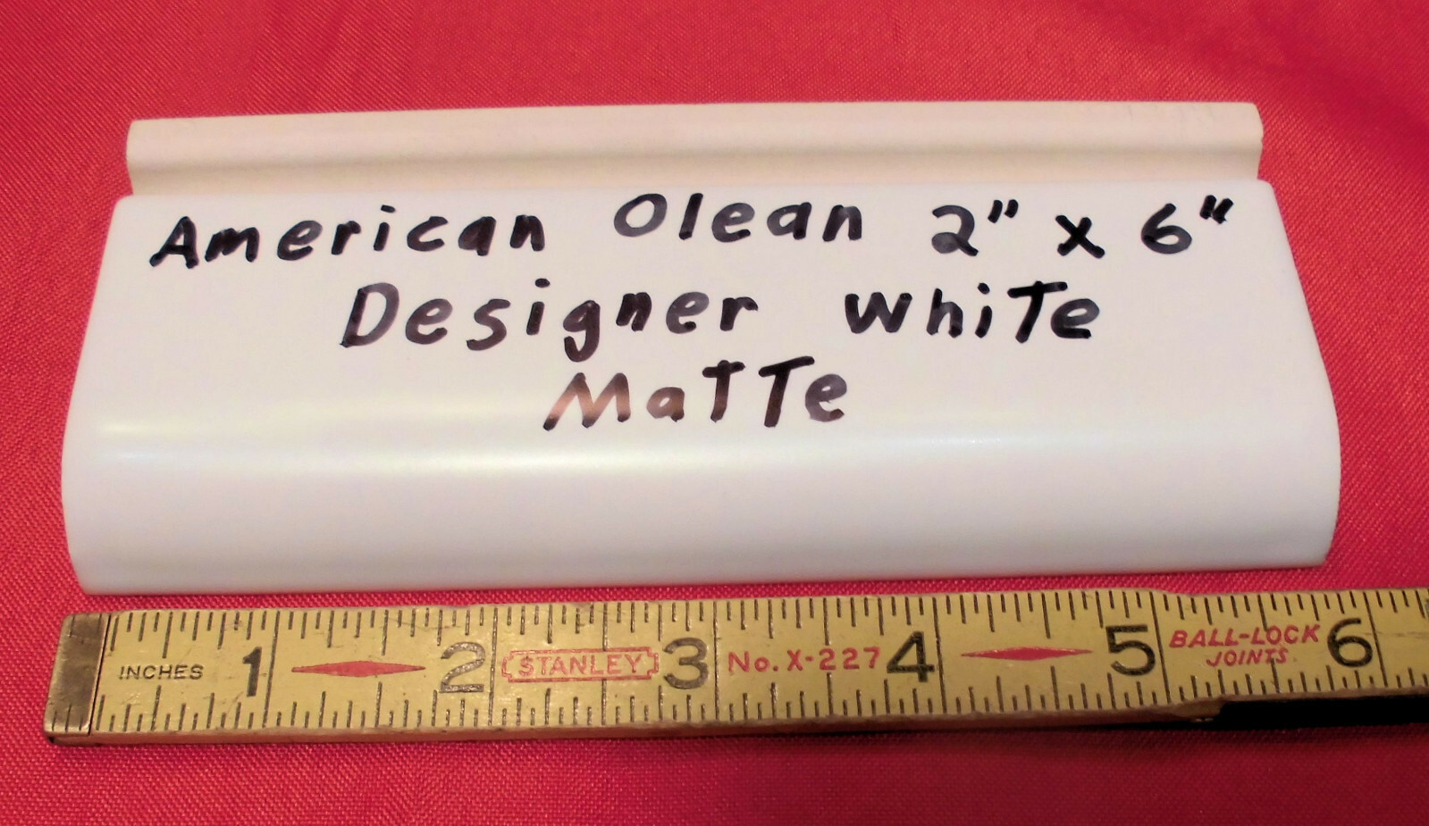 6 pcs. Matte White 2" X 6" X 5/8" Ceramic Radius Bullnose Tile: Designer White gallery