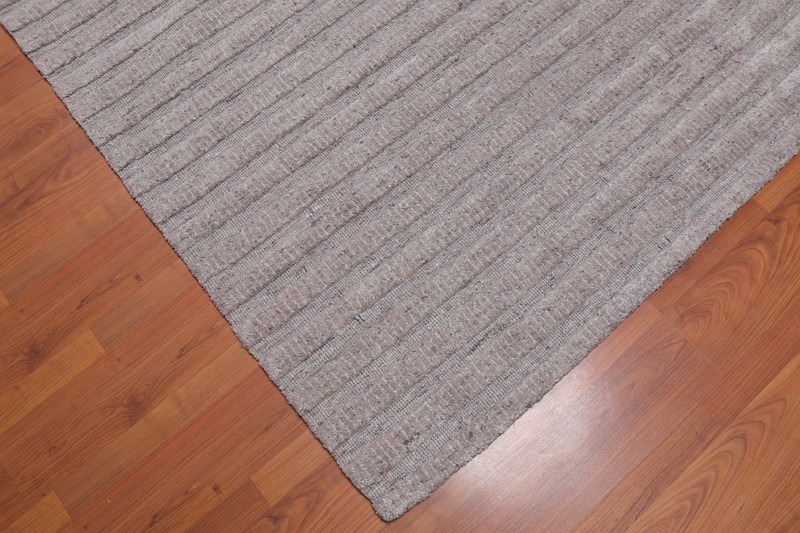 4'9" x 6’7" Handmade High Low Loop & Cut Pile 100% Wool Area rug Oatmeal gallery
