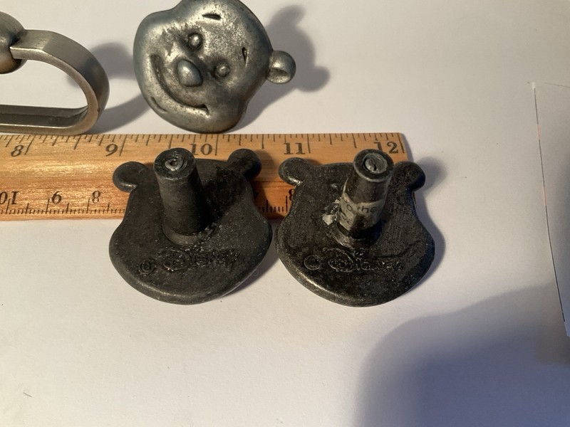 Vintage Disney Pewter drawer Knobs Assortment Pooh, Tigger Cloth Hook N More gallery