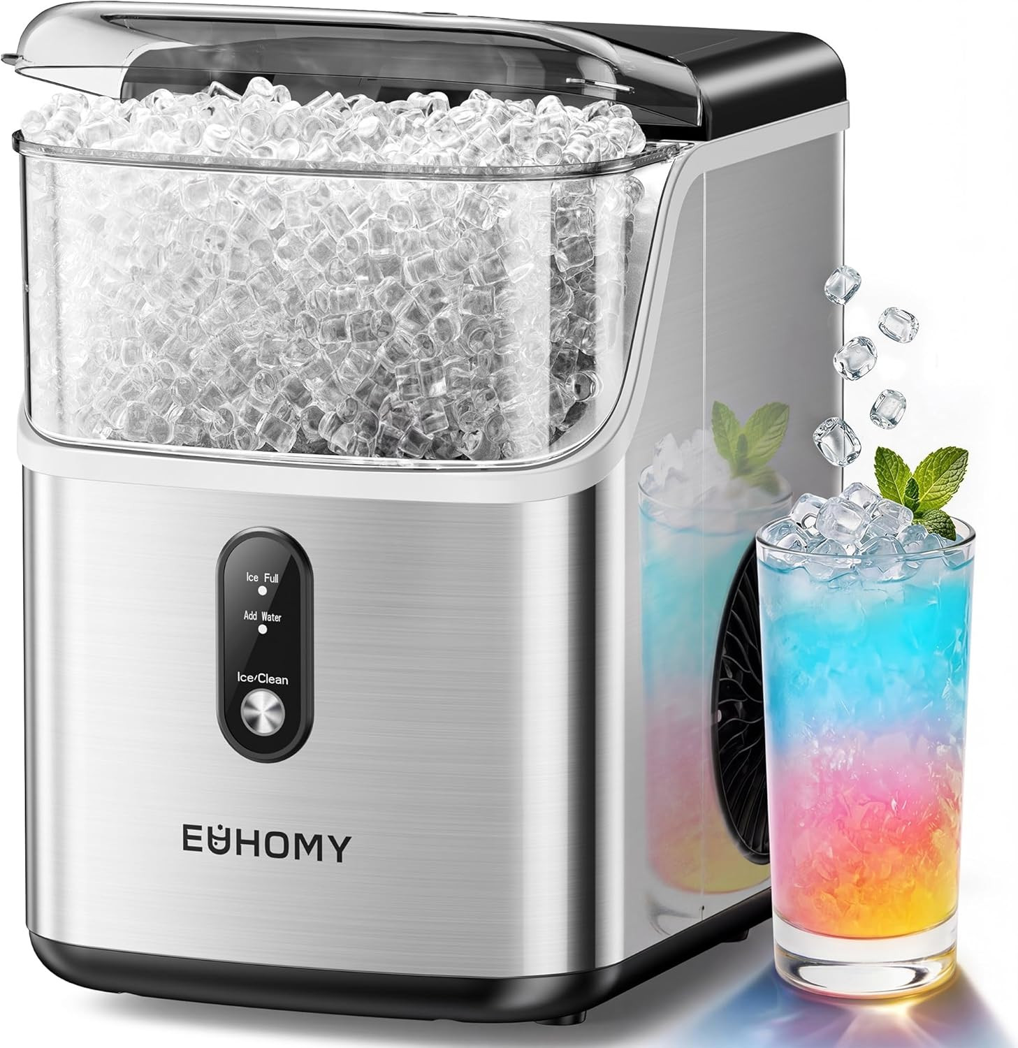 EUHOMY Nugget Ice Maker Countertop, Ready in 7 Mins, 34Lbs/24H Pebble Ice Maker gallery