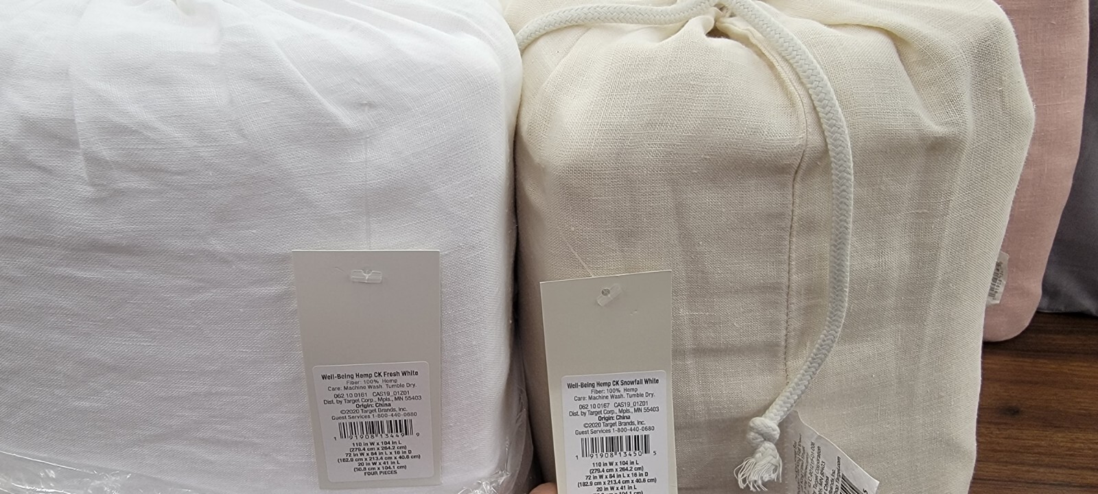 Casaluna California King 100% Washed Hemp Solid Sheet Set Snowfall White gallery
