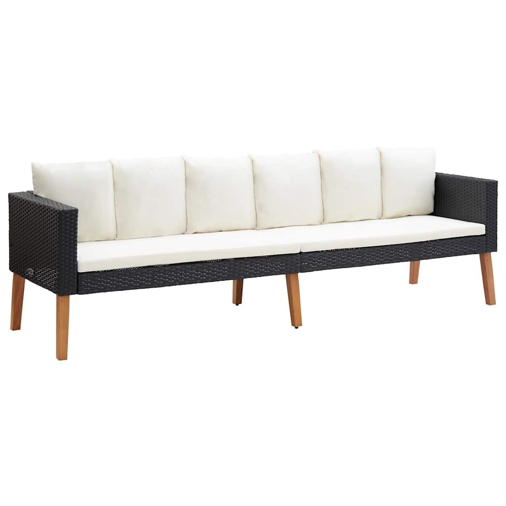 Patio Sofa Couch Outdoor Deck Wicker Furniture with Cushions PE Rattan vidaXL gallery