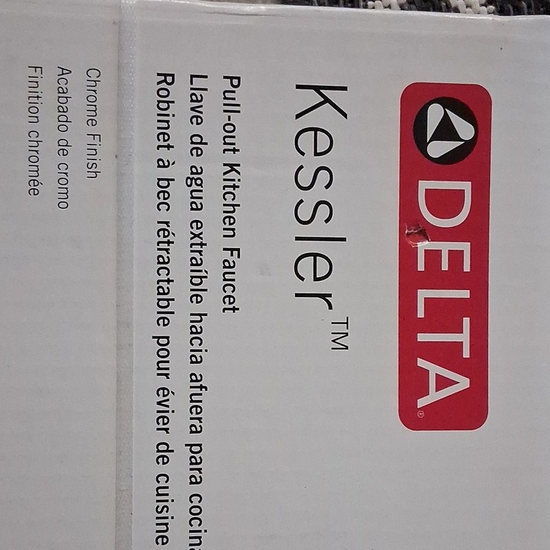 Delta Kessler Pull-Out Kitchen Faucet Chrome High Arc Centerset w/ Soap 16932 gallery