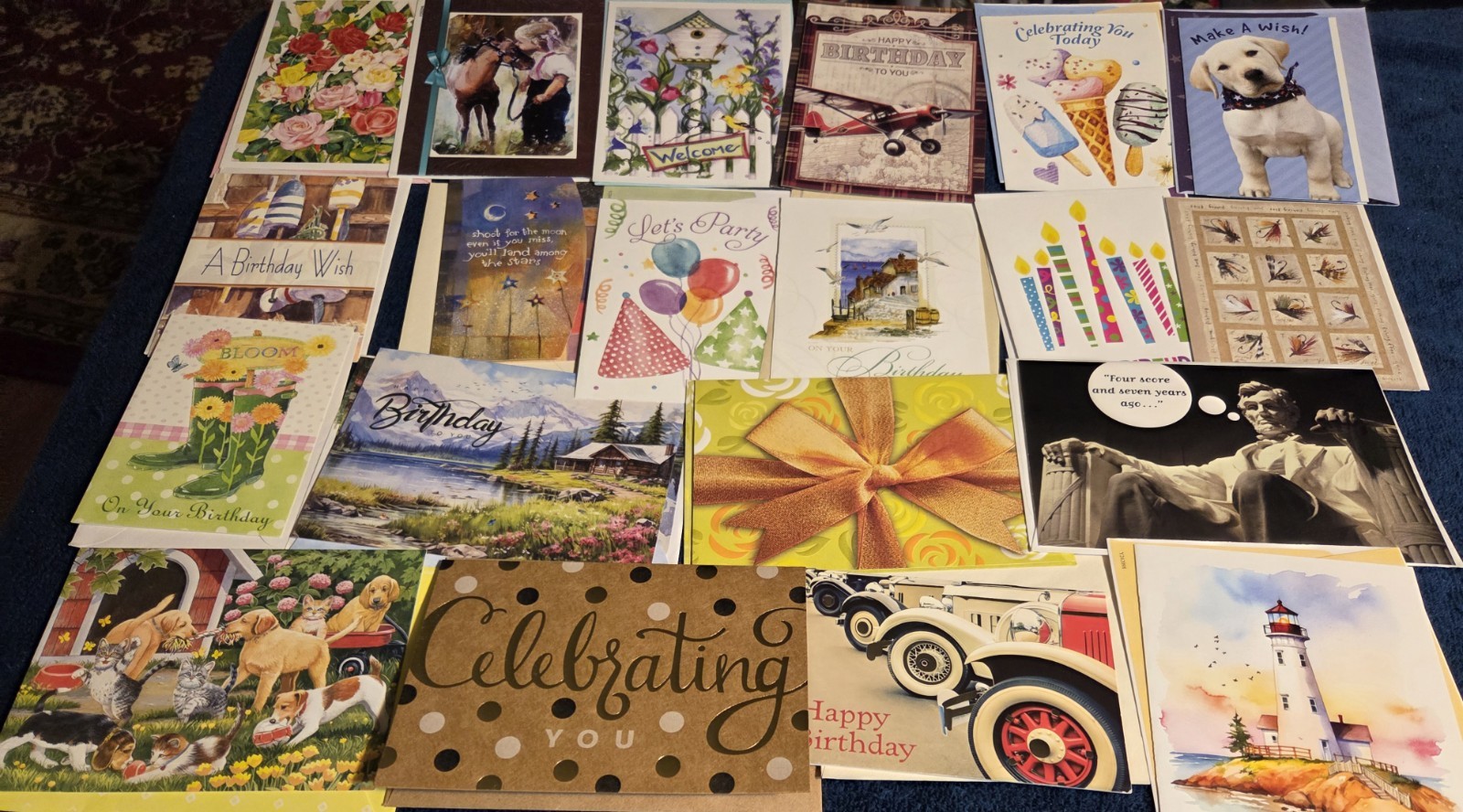 40 Assorted BIRTHDAY Greeting Cards with Envelopes Many Great Designs Lot F gallery