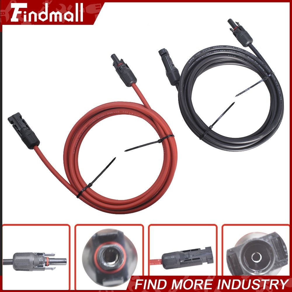Findmall 1 Pair 10 Feet Wire Connector Solar Panel Extension Cable 10AWG gallery