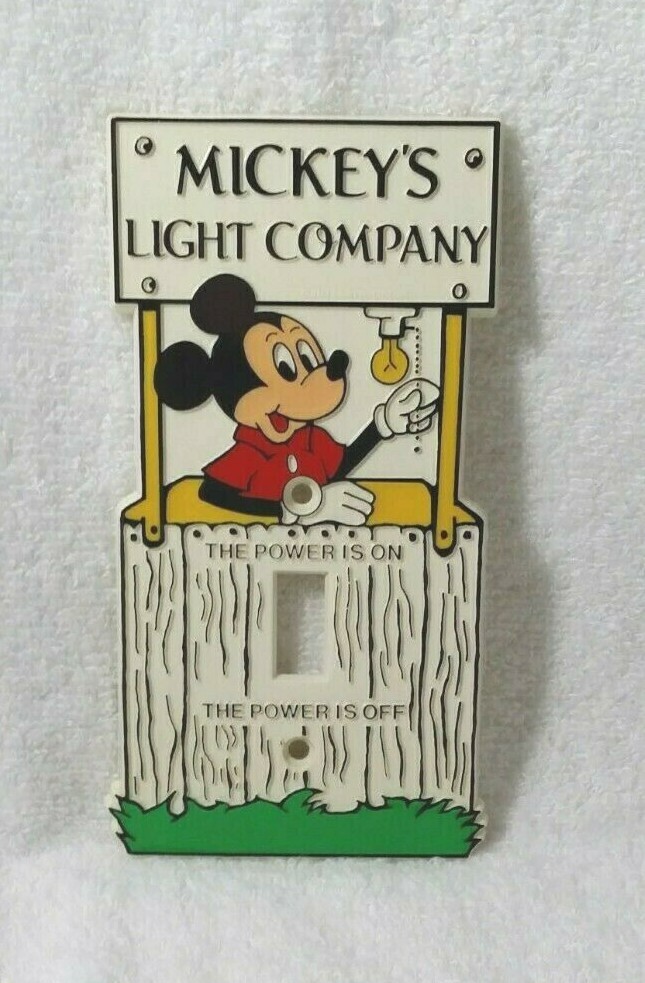 Vintage Large Size Mickey Mouse Switch Plate Cover--Approximately 32 Years Old gallery