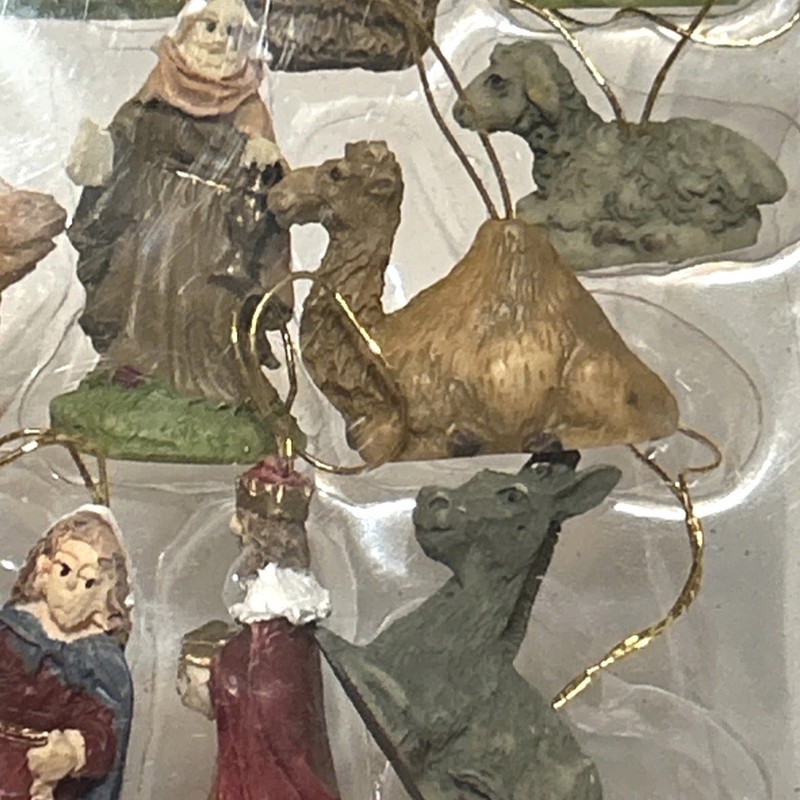 Nativity Scene Figurines Christmas Mini Tree Ornaments Baby Jesus Animals 12 Pcs gallery