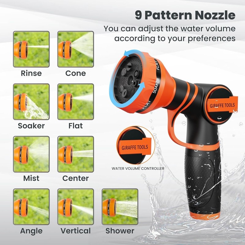 Giraffe Tools Retractable Garden Hose Reel 1/2" x 65 ft Heavy Duty Watering hose gallery