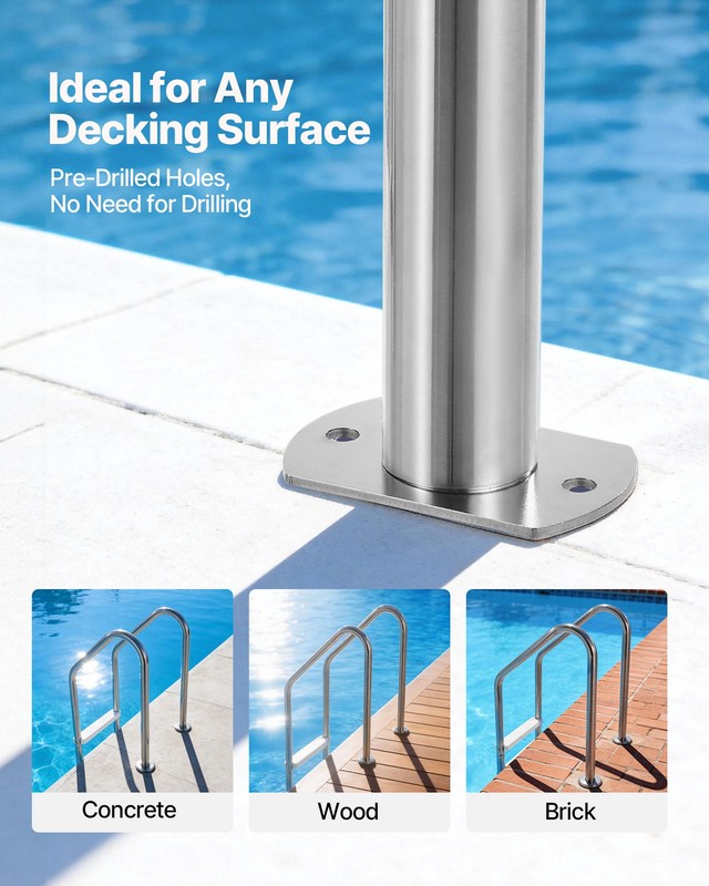 VEVOR Pool Ladder Inground 3 Wide Steps Double Handrails Stainless Steel 265lbs gallery