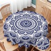 Tablecloth Mandala Pattern Tablecloths 60" Diameter Round Blue and White Deco... gallery