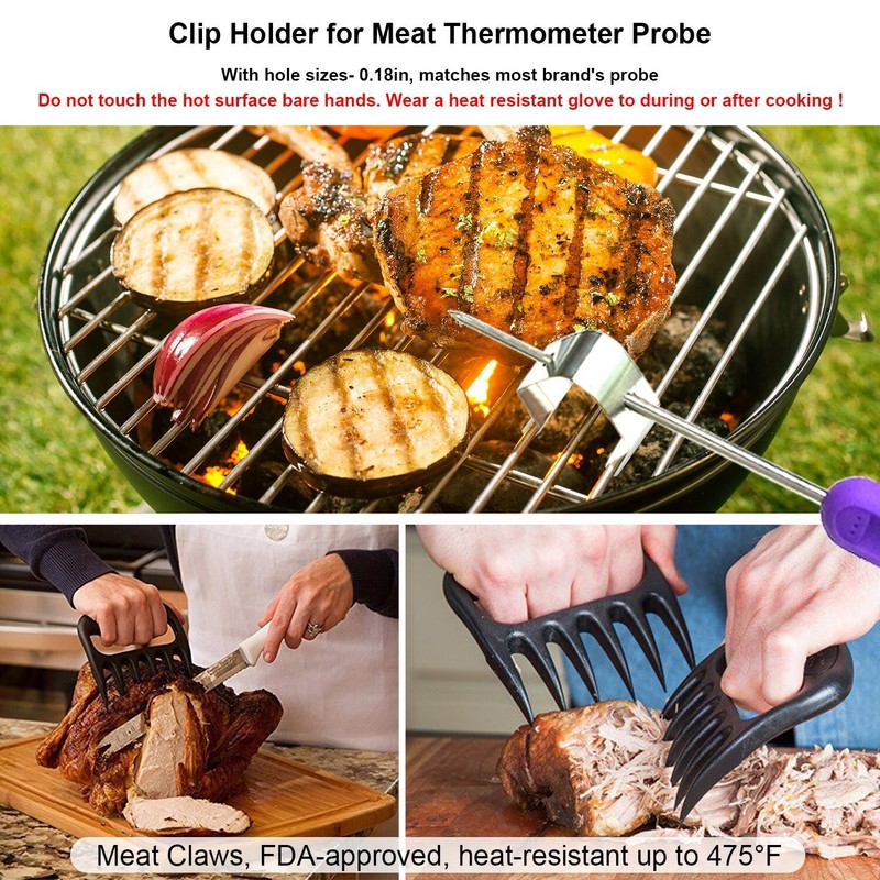Wireless Bluetooth Meat Thermometer with 6 Temperature Probes for Grilling Blue gallery