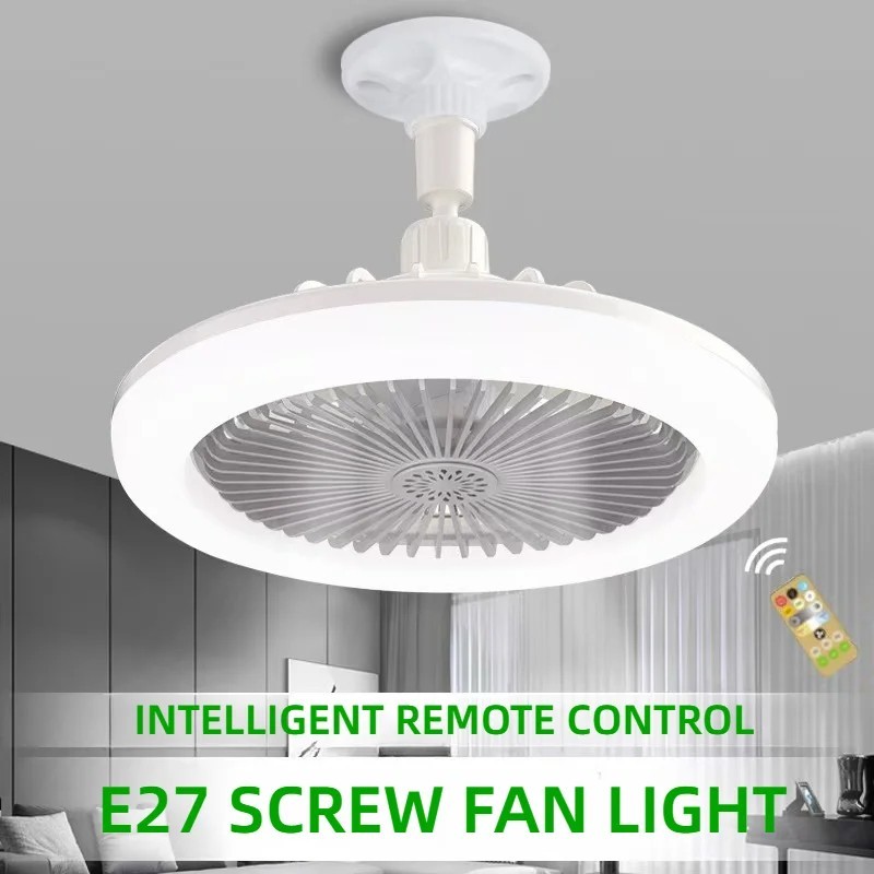 Fan For E27 Socket Light With Remote Ceiling Fan Adjustable Smart LED 3Speed AC gallery