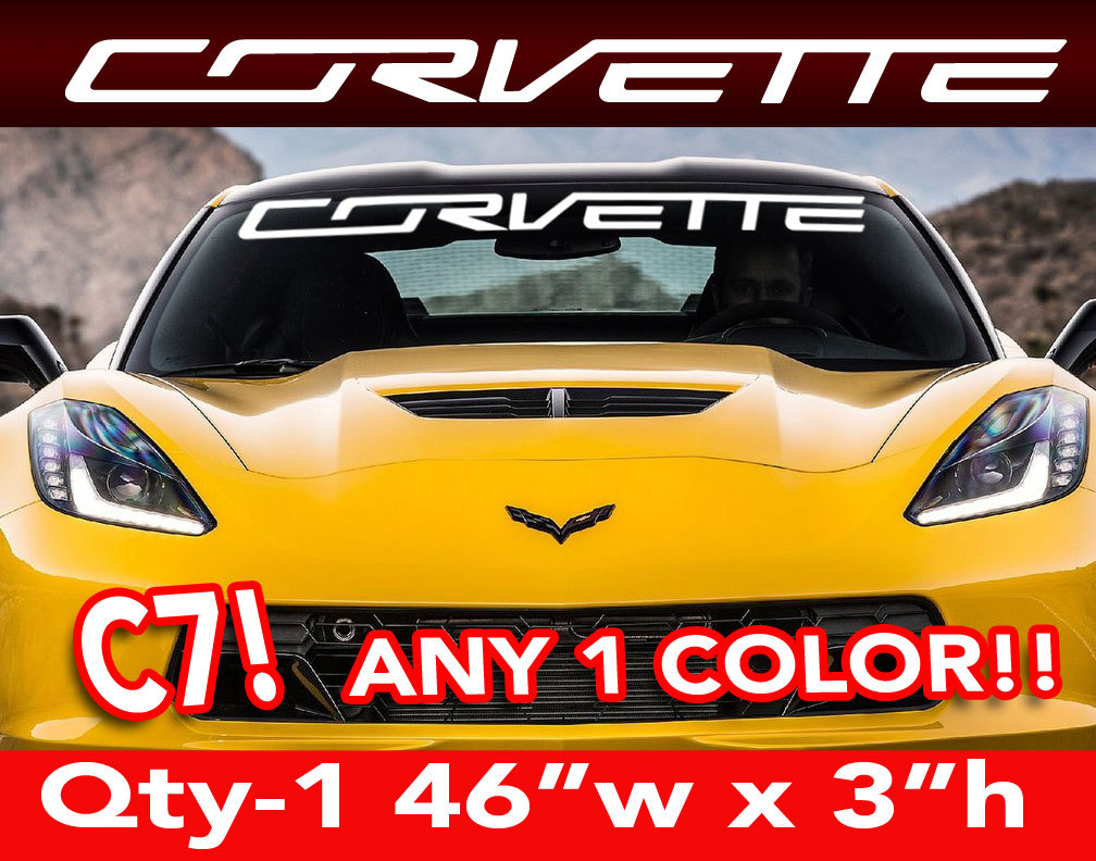 Stingray C7 " CORVETTE " WORD Only WINDSHIELD DECAL STICKER 46"w x3"h gallery