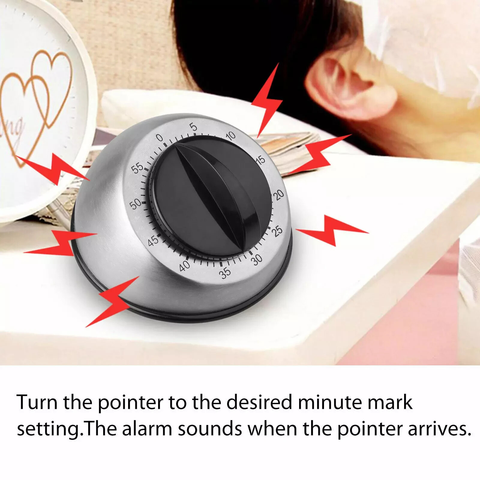 Long Ring Bell Alarm Loud 60-Minute Kitchen Cooking Wind Up Timer Mechanical US gallery