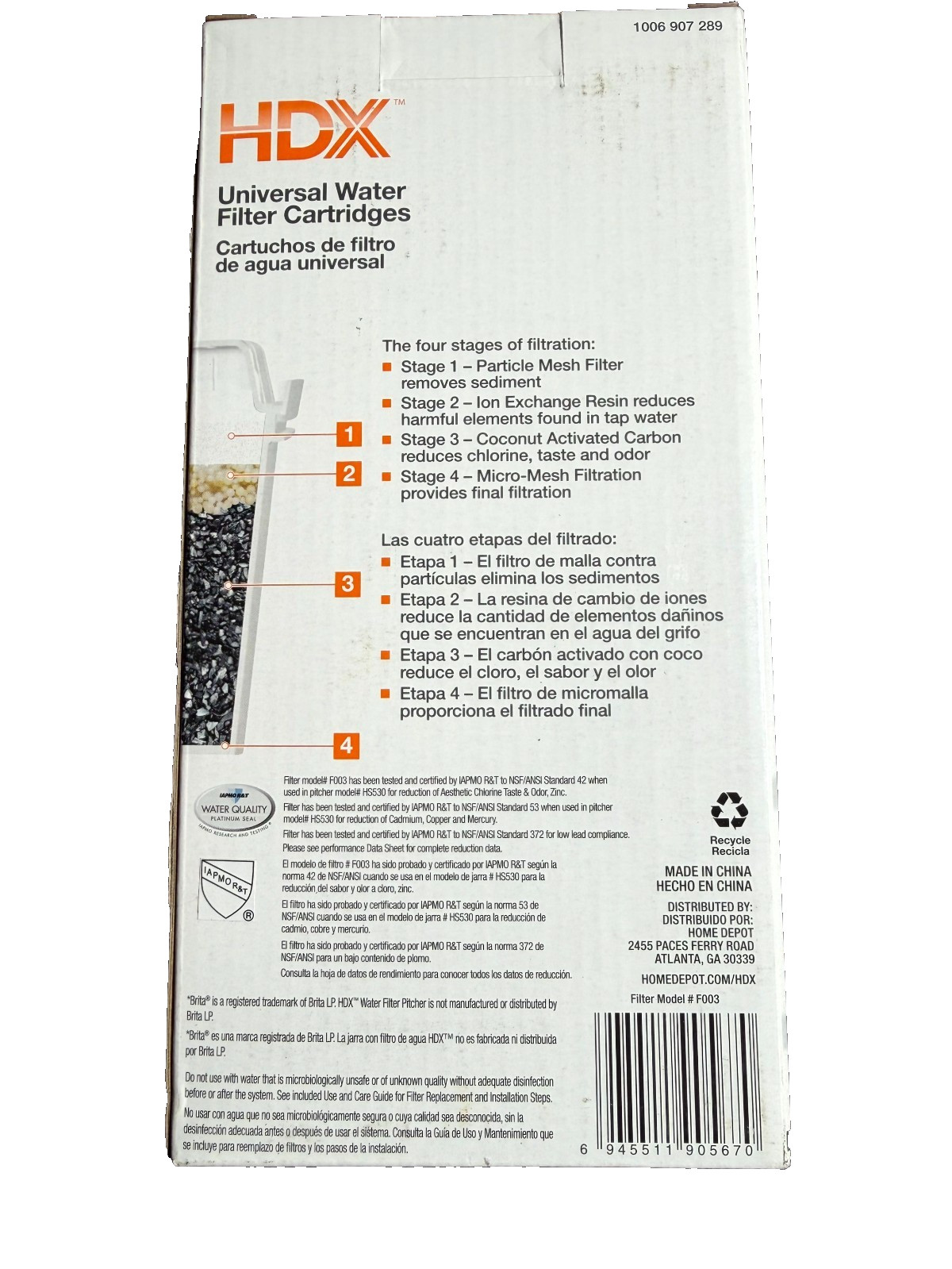 HDX Water Pitcher Replacement Water Filter Cartridges BPA Free 4 BRITA (16-Pack) gallery