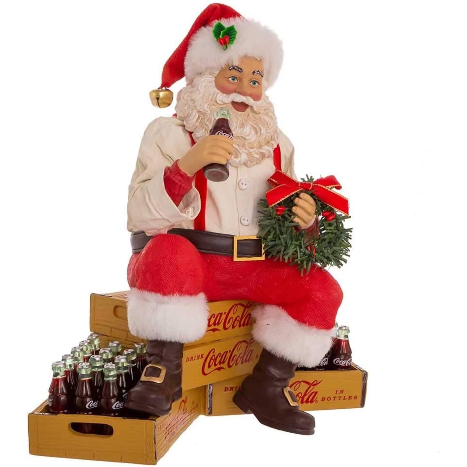 Kurt Adler Fabriché Collection, Coca-Cola Santa Sitting on Crates, 9" gallery