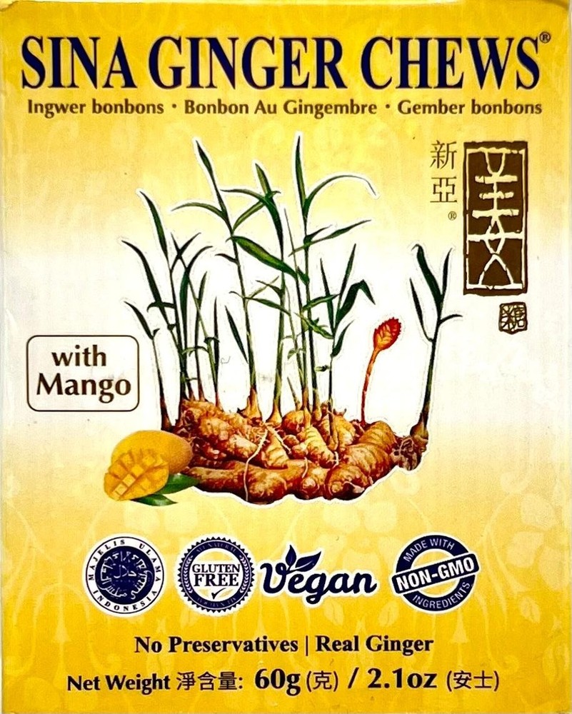 Sina Ginger Chews Candy with Mango 2 oz ~03/26/2026