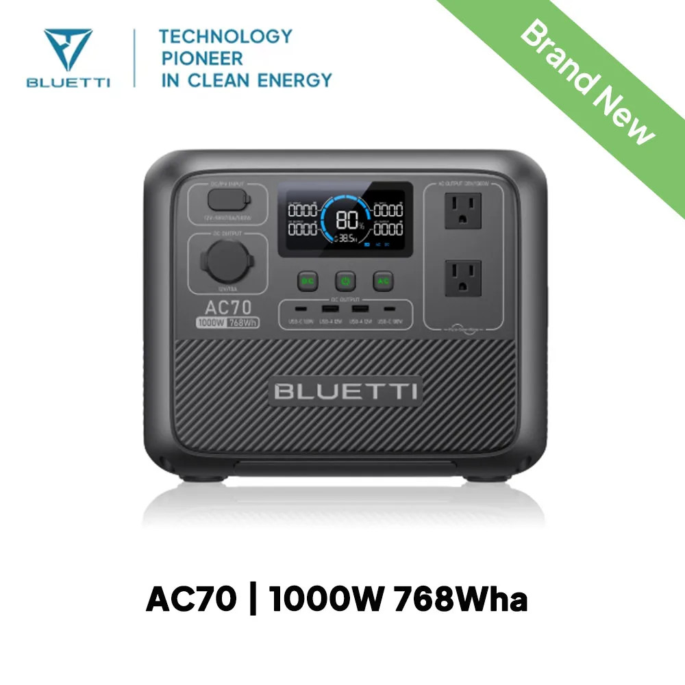 BLUETTI AC70 Portable Power Station 1000W 768Wh Solar Generator US Plug NEW gallery