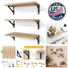 Beautiful Rustic Brown Floating Shelves for Wall – Maximize Your Space Elegantly