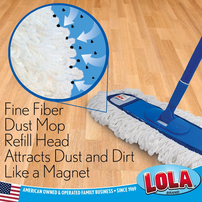 360 Degree Flexible 18" Dust Mop Replacement Head, Fine Fiber Machine Washable D gallery