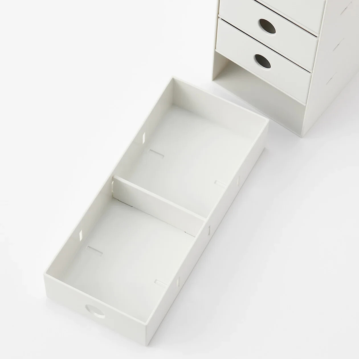 MUJI Polypropylene small item storage box, 6 drawers, white gray gallery