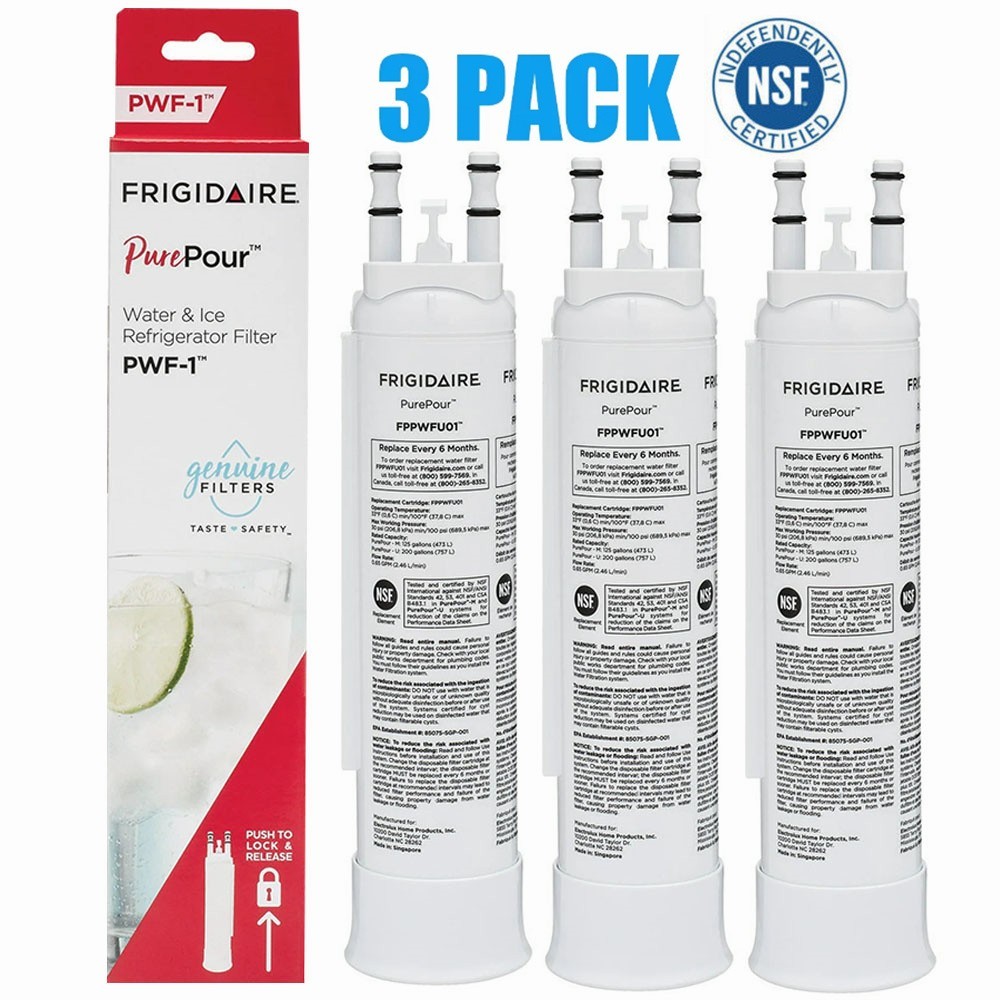 Frigidaire FPPWFU01 PurePour PWF-1 Refrigerator Water Filter-3PACK gallery