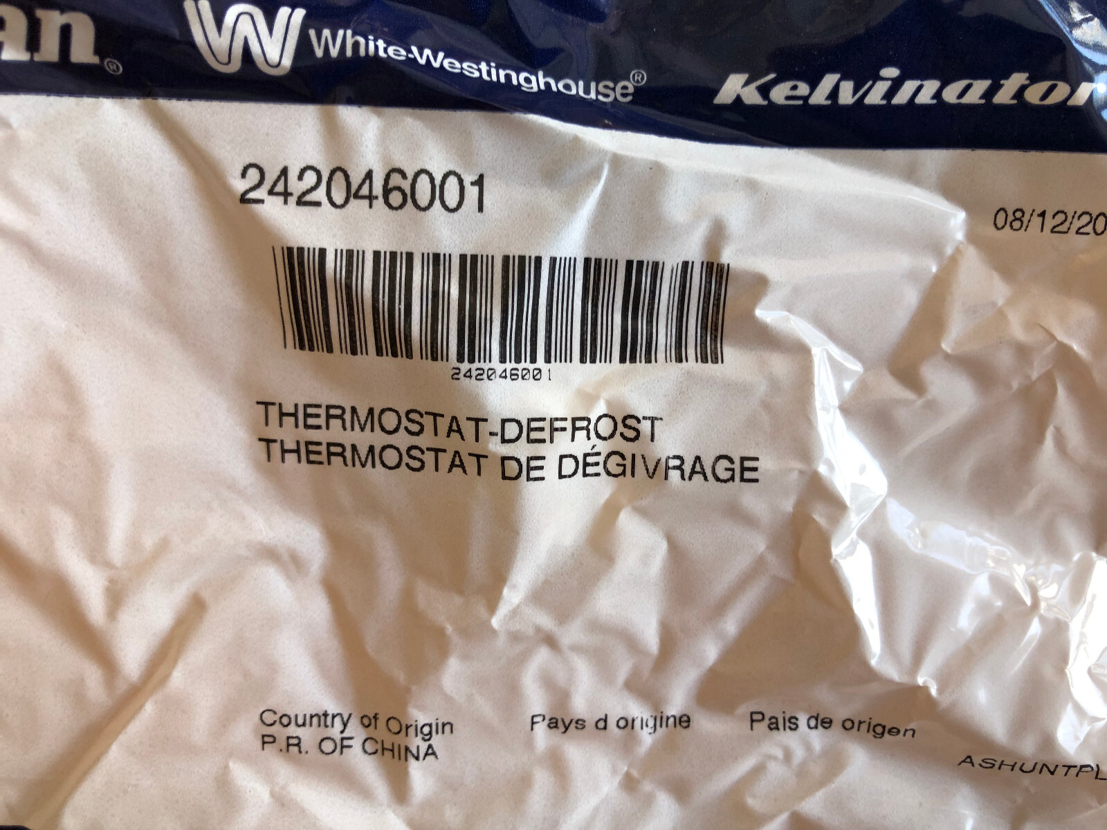 New OEM Electrolux Frigidaire Defrost Thermostat 242046001 gallery