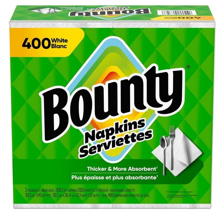 Bounty Paper Napkins, White, 400 Count gallery