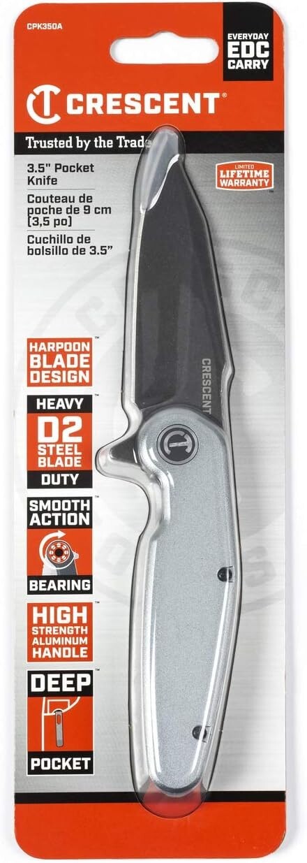 Crescent 3-1/2 Inch Harpoon Blade Aluminum Handle Pocket Knife - CPK350A gallery