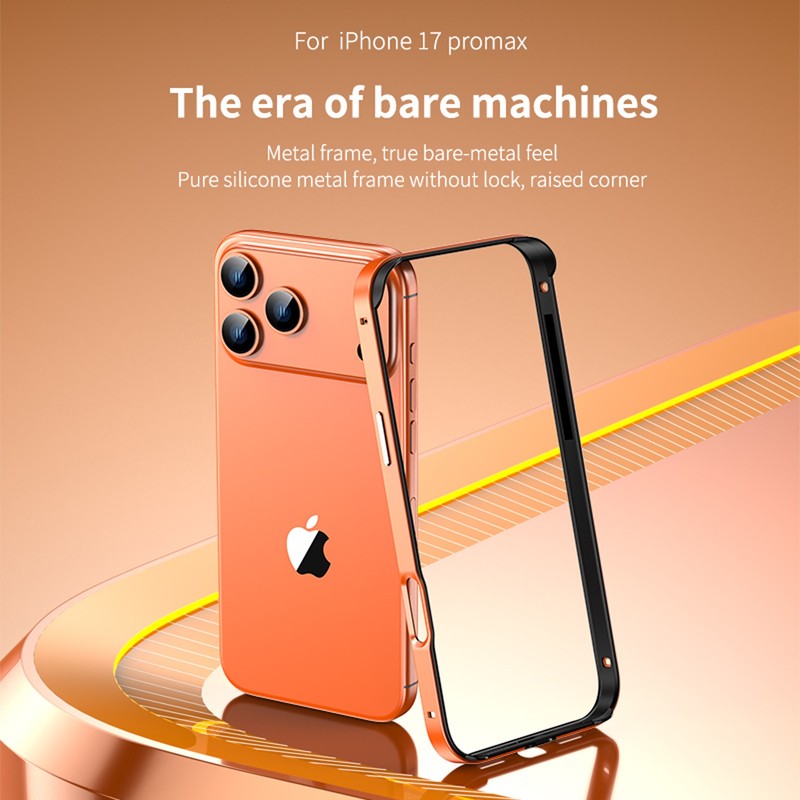 For iPhone 17 Pro Max 16 15 14 13 12 Slim Fit Metal Rubber Hybrid Bumper Case gallery