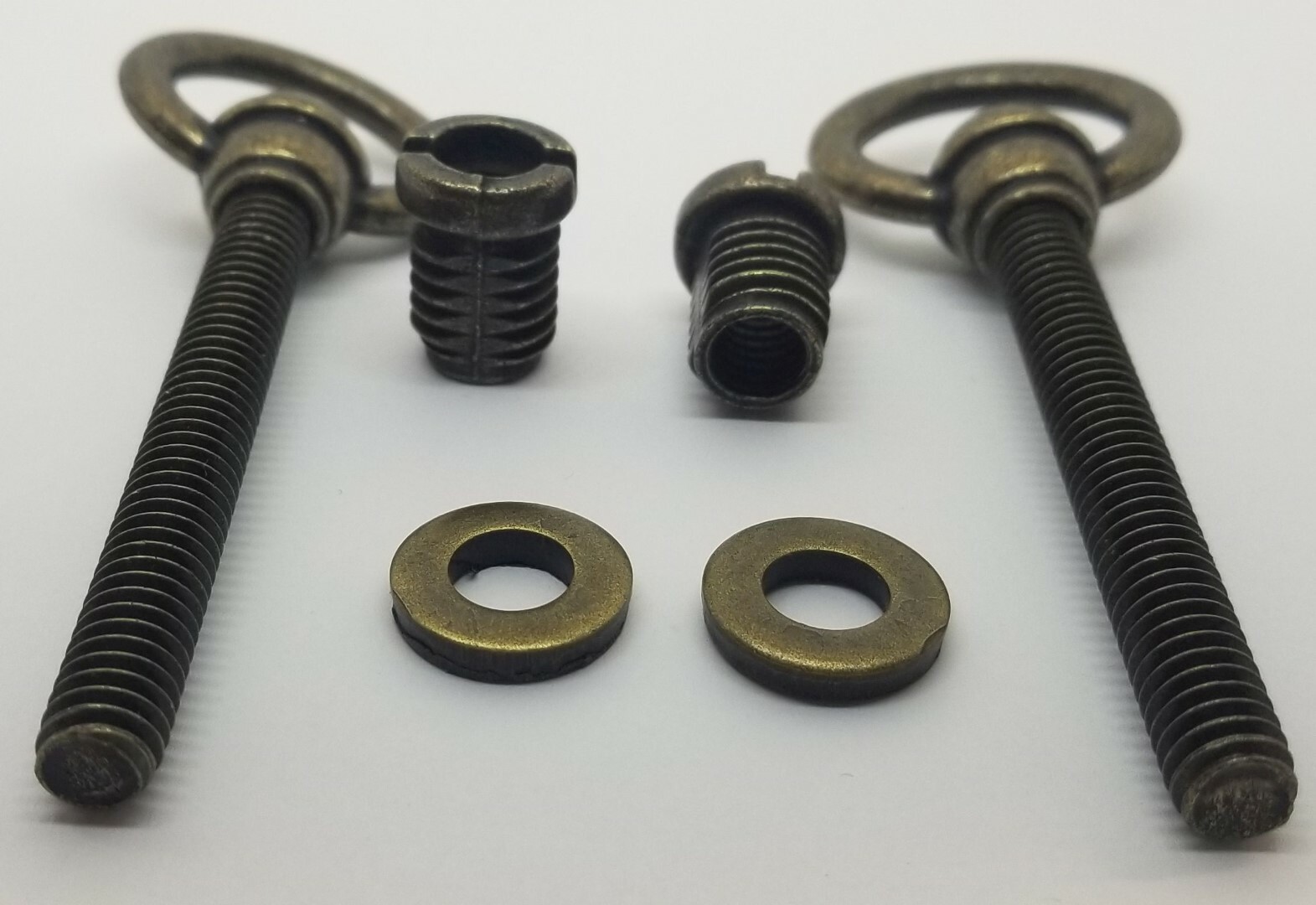SMALL Antique Brass Steel Cheval Mirror Mount Set vintage retro old kit screws gallery