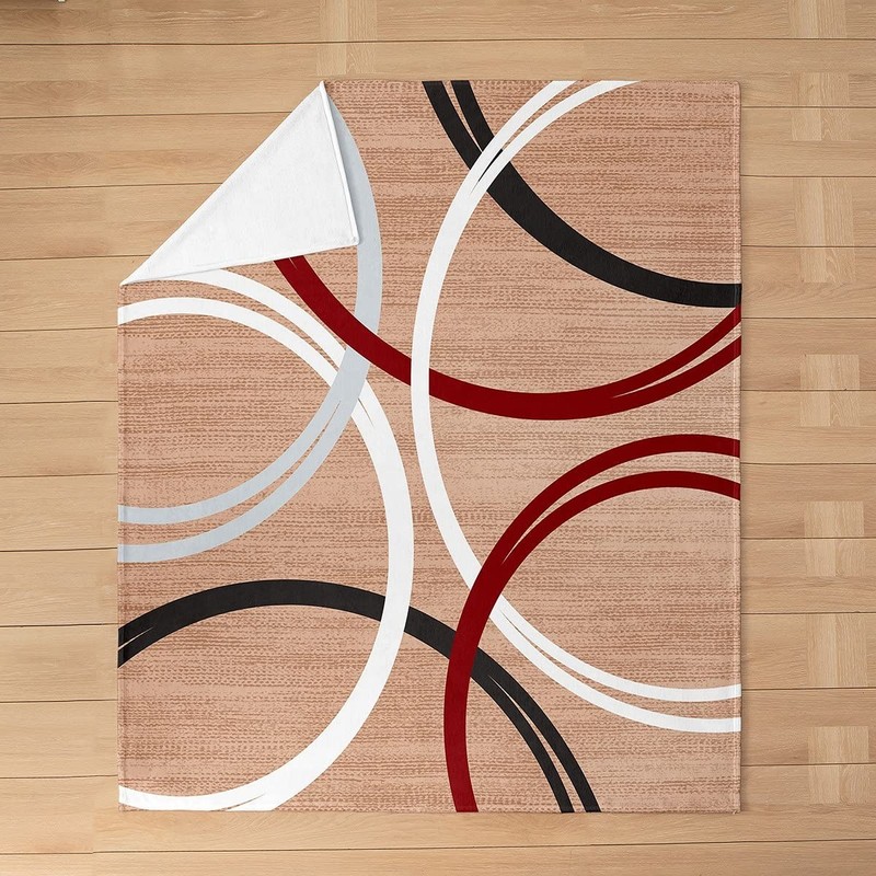 Abstract Circles Throw Blanket Geometric Modern Pattern Print Fleece Blanket ... gallery