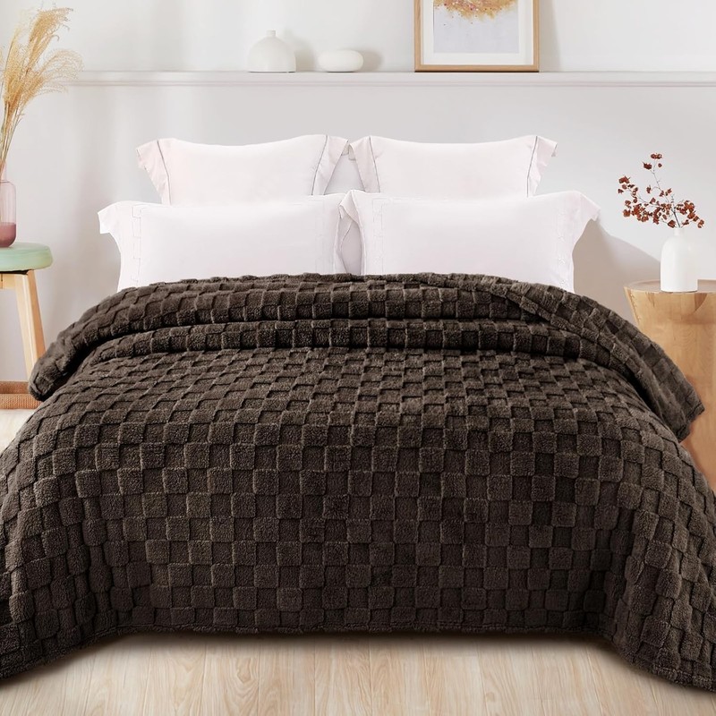 Blanket Soft Fleece Warm Checkered Throw Blanket for All Season King Queen Twin gallery
