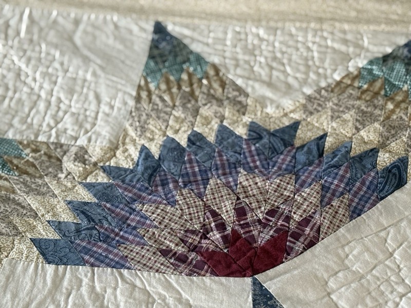 8 Point Star Patchwork Quilt 91”X87” By Heritage Collection Fan Diamond Designs gallery