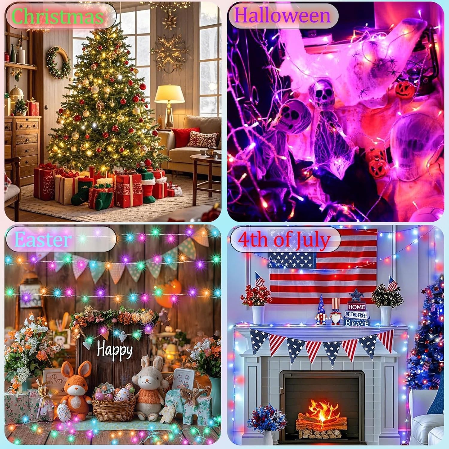 Color Changing Christmas Lights, 35 Colors 33FT 100LED Patriotic String Light... gallery