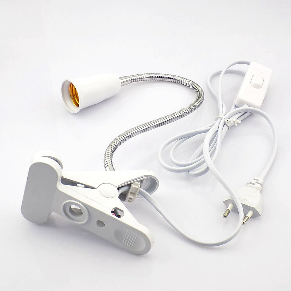 360 Degree Rotation Flexible E27 Clip Bulb Lamp Holder Socket Base with Switch gallery