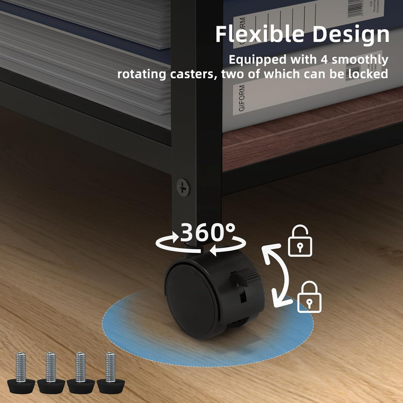 Lerliuo 24" Wide Large Printer Stand with Storage, Printer Table for Home Office gallery