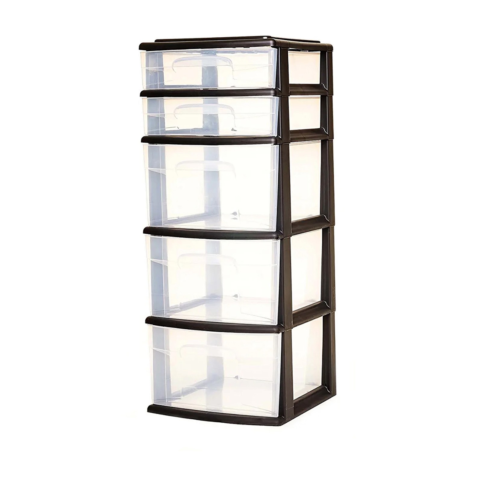 Homz Plastic 5 Drawer Home Storage Container TowerCloset Organizer, Black Frame gallery