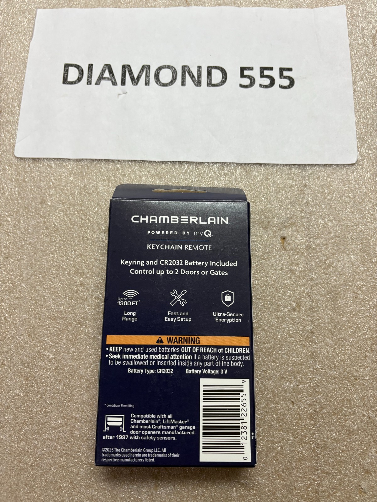 Chamberlain Garage Door Mini Keychain Remote Model CH382 | 6559 gallery