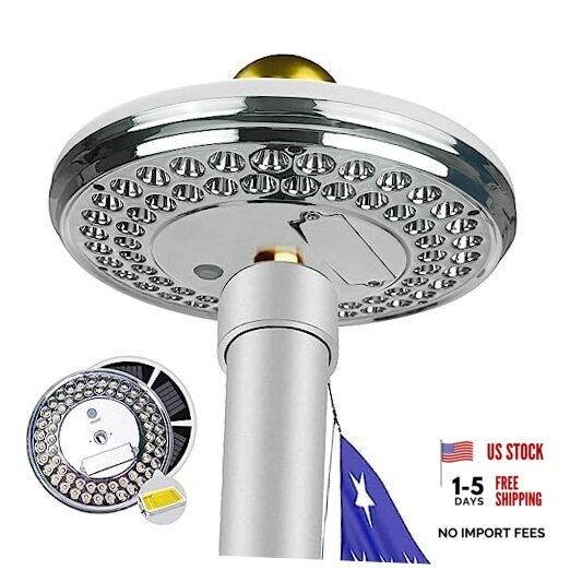 Solar Flag Pole Light, 60 LEDs Flag Pole Light Solar Powered, 1800 Lumen, White
