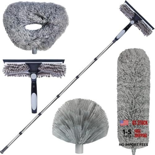 4 Pack 20+ Feet High Reach Dusting Kit with 3-14 ft Spliceable Pole - 2 in 1 gallery