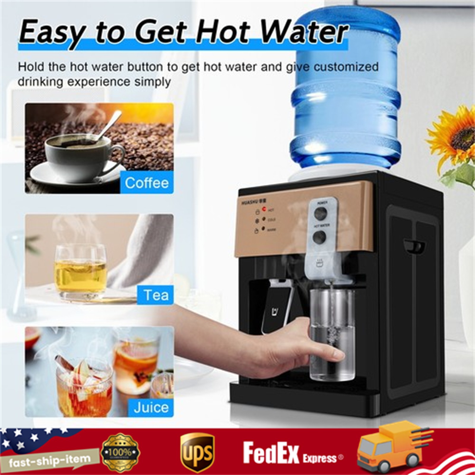 Electric Water Dispenser -5 Gallon Cold & Hot Water Cooler, Compact Design gallery