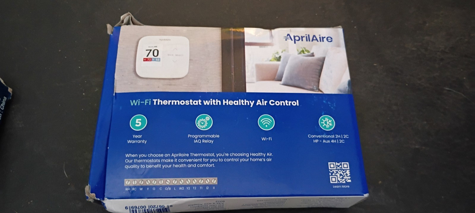 AprilAire S86W MUPR Wi‑Fi Programmable Multi‑Stage Dual‑Fuel Thermostat White gallery