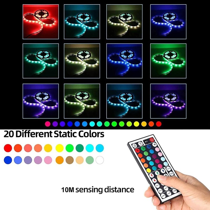 32ft LED Strip Lights Remote Control Bedroom Waterproof for Indoor Outdoor Use gallery